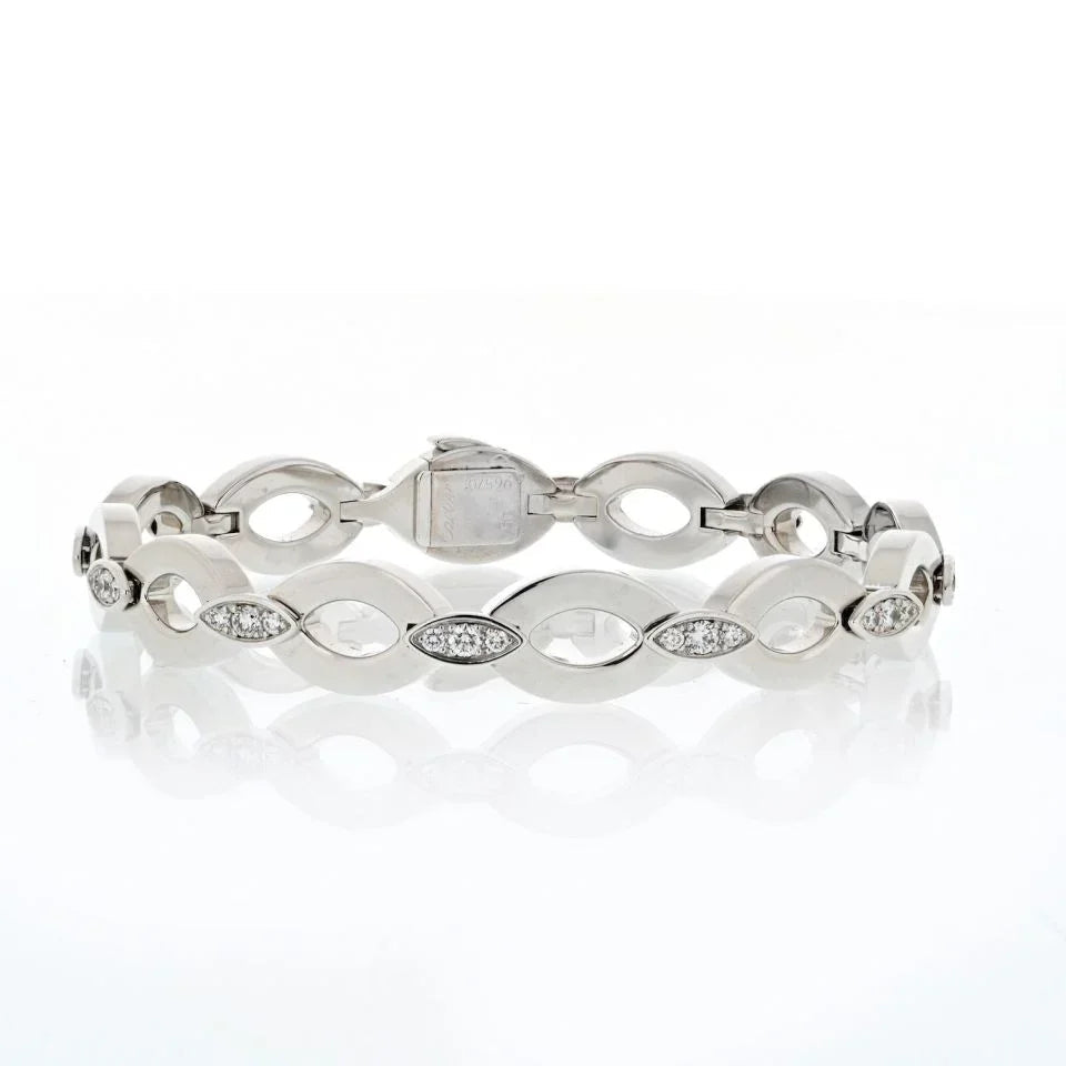 Carthttier 18K White Gold Diadea Diamond Bracelet