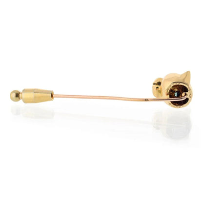 Carthttier 18K Yellow Gold Panthere Tie Pin Brooch
