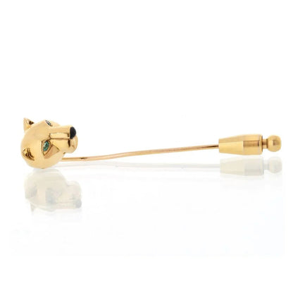 Carthttier 18K Yellow Gold Panthere Tie Pin Brooch