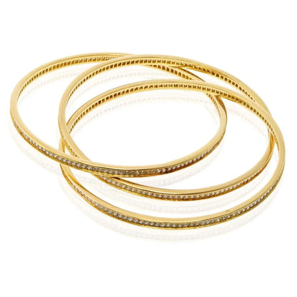 Carthttier 18K Yellow Gold Trinity Diamond Slip On Bracelet