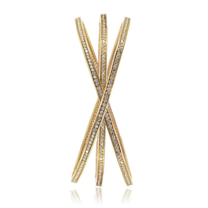 Carthttier 18K Yellow Gold Trinity Diamond Slip On Bracelet