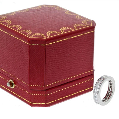 Carthttier Platinum 5.50cttw Princess Cut Diamond Eternity EU 49 Ring