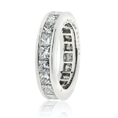 Carthttier Platinum 5.50cttw Princess Cut Diamond Eternity EU 49 Ring