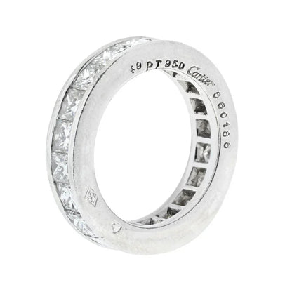 Carthttier Platinum 5.50cttw Princess Cut Diamond Eternity EU 49 Ring