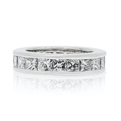 Carthttier Platinum 5.50cttw Princess Cut Diamond Eternity EU 49 Ring