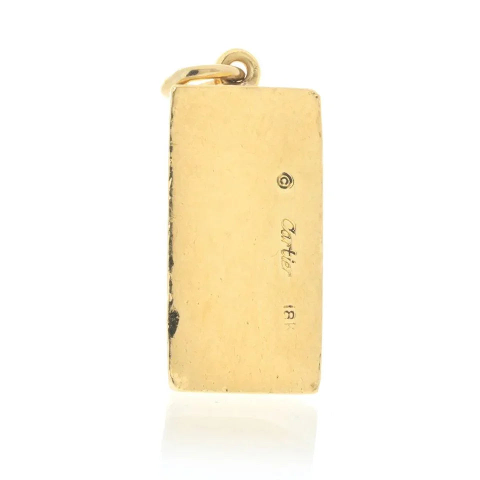 Carthttier 18K Yellow Gold 1970's 1 Oz Ingot Bar Pendant