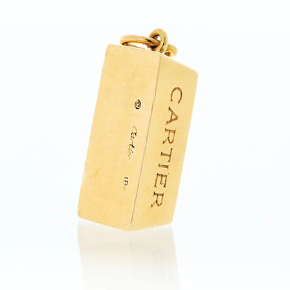 Carthttier 18K Yellow Gold 1970's 1 Oz Ingot Bar Pendant