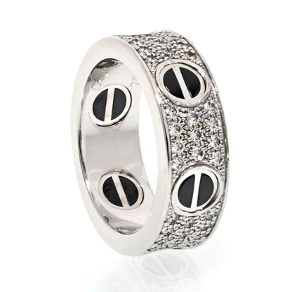 Carthttier 18K White Gold Love Black Ceramic EU 49 Ring