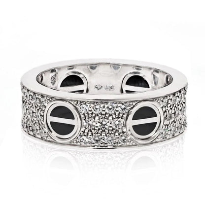 Carthttier 18K White Gold Love Black Ceramic EU 49 Ring
