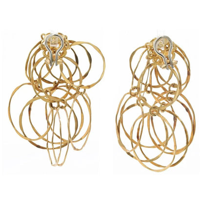 Carthttier 18K Yellow Gold 1970's Cascade Earrings