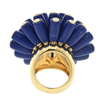 Carthttier Paris Nouvelle Vague 18K Yellow Gold Blue Lapis And Diamond Ring