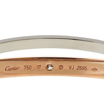 Carthttier 18K White And Rose Gold Love 12 Diamonds Size 17 Bracelet