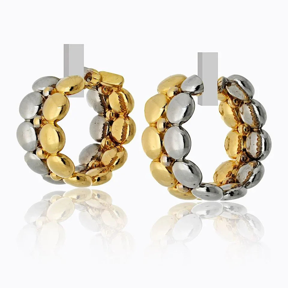 Carthttier 18K Two Tone Honeymoon Huggie Earrings