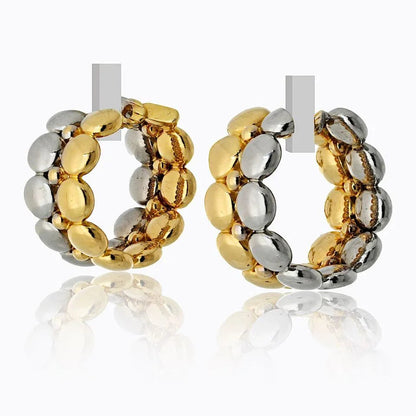 Carthttier 18K Two Tone Honeymoon Huggie Earrings