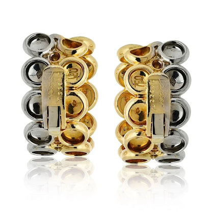 Carthttier 18K Two Tone Honeymoon Huggie Earrings