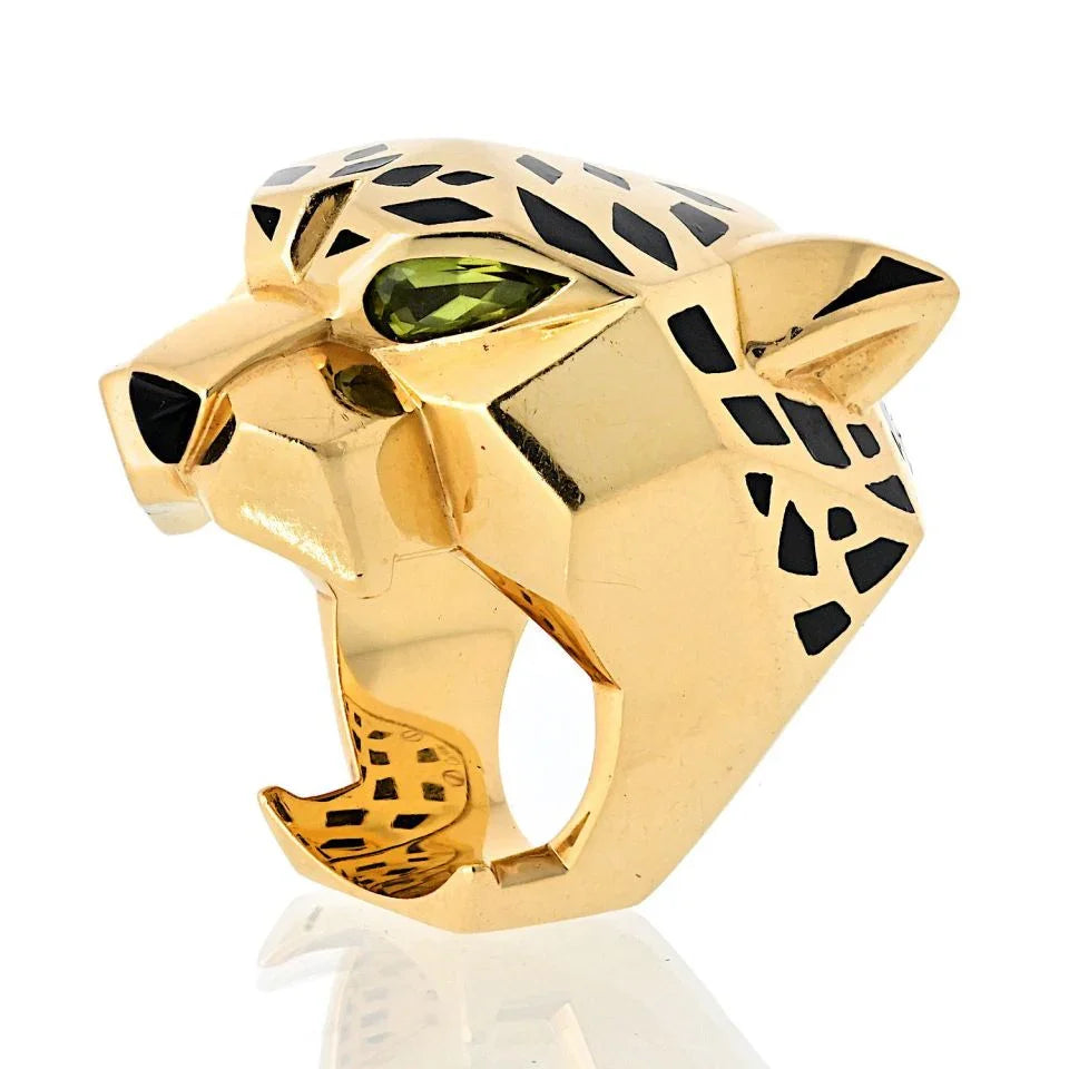 Carthttier 18K Yellow Gold Panthere Head Ring