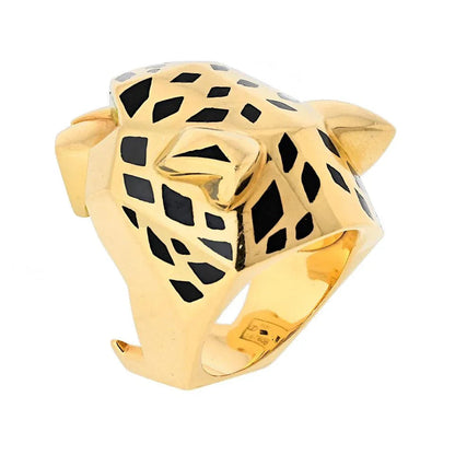 Carthttier 18K Yellow Gold Panthere Head Ring