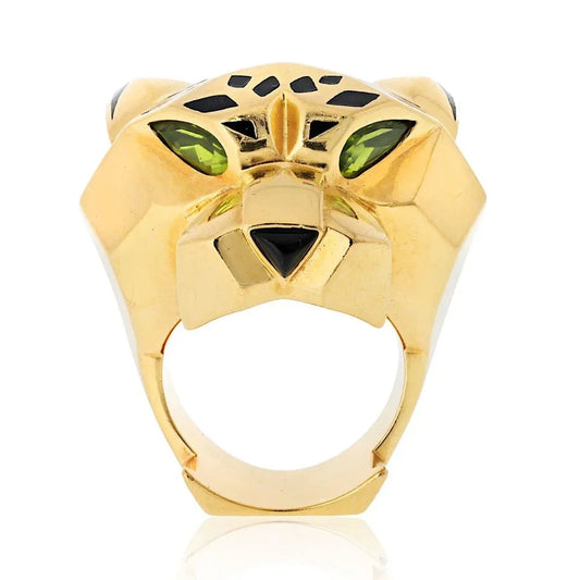 Carthttier 18K Yellow Gold Panthere Head Ring