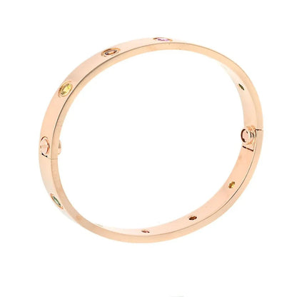 Carthttier Love 18K Rose Gold Rainbow Size 16 Bracelet