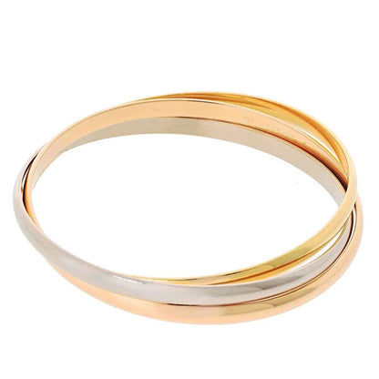 Carthttier Trinity 18K Tri Color Small Model Roller Bangle Bracelet