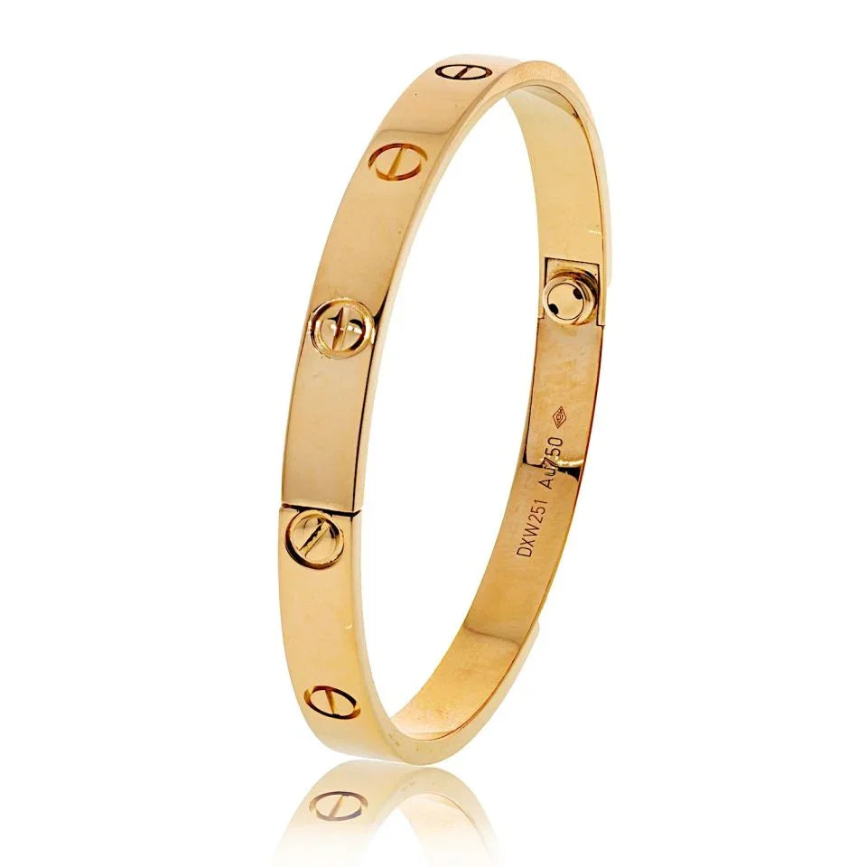 Carthttier Love 18K Yellow Gold Size 18 Bracelet