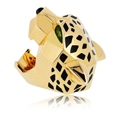 Carthttier Panthere 18K Yellow Gold Solid Panthere Head Ring