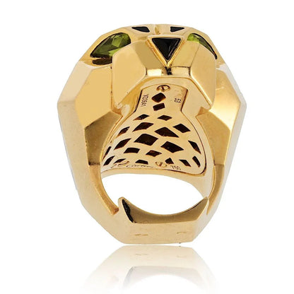 Carthttier Panthere 18K Yellow Gold Solid Panthere Head Ring