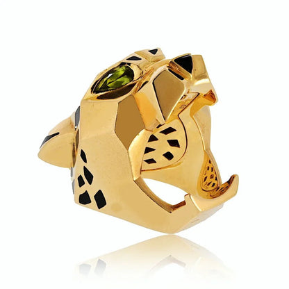 Carthttier Panthere 18K Yellow Gold Solid Panthere Head Ring