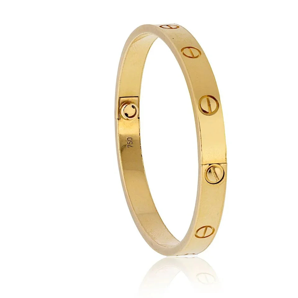 Carthttier Love 18K Yellow Gold Size 17 Bracelet