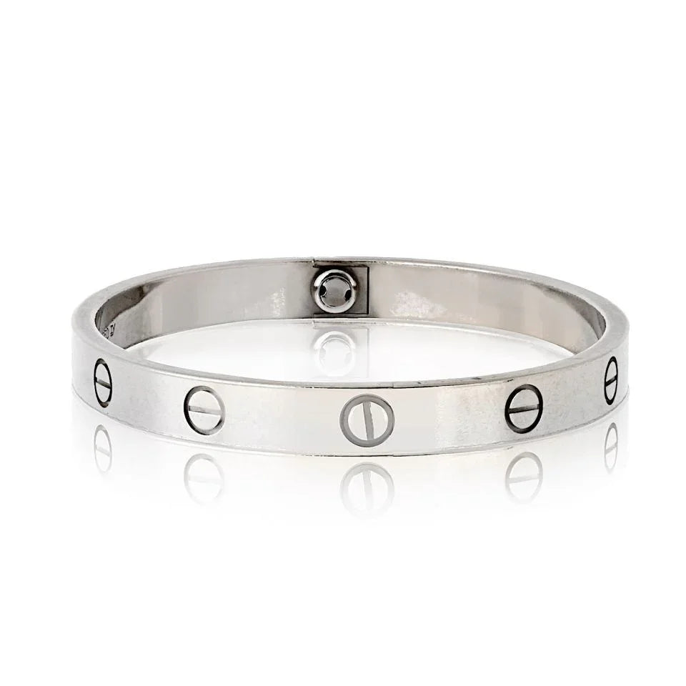 Carthttier Love 18K White Gold Size 17 Bracelet