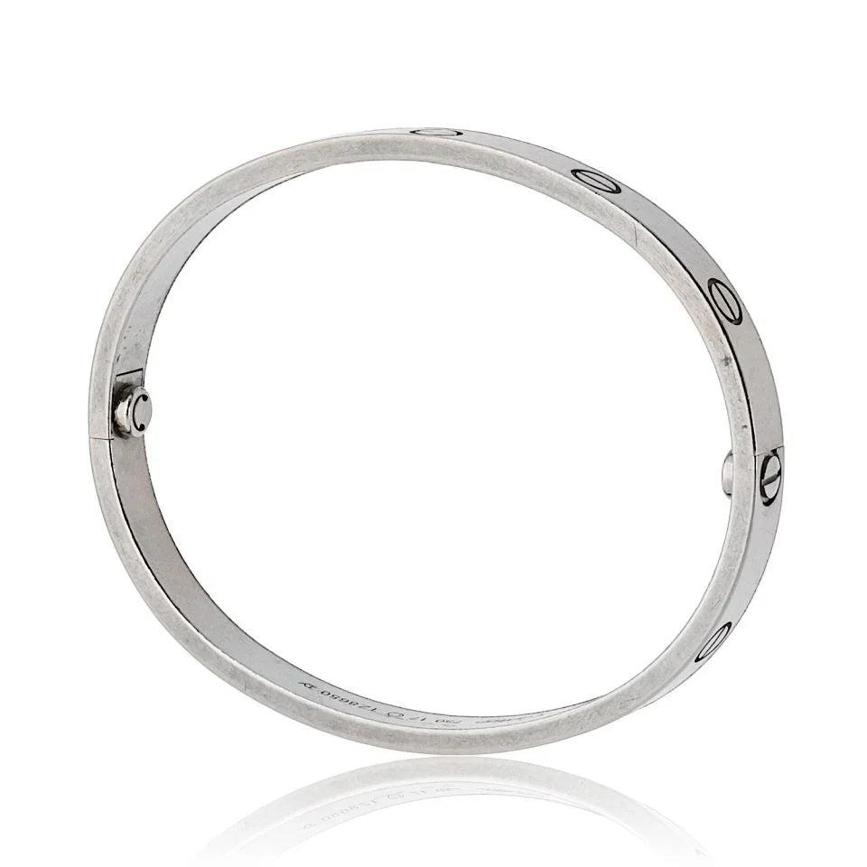 Carthttier Love 18K White Gold Size 17 Bracelet