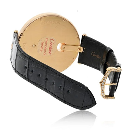 Carthttier 18K Rose Gold Captive 55mm Diamond Bezel And Diamond Dial Watch