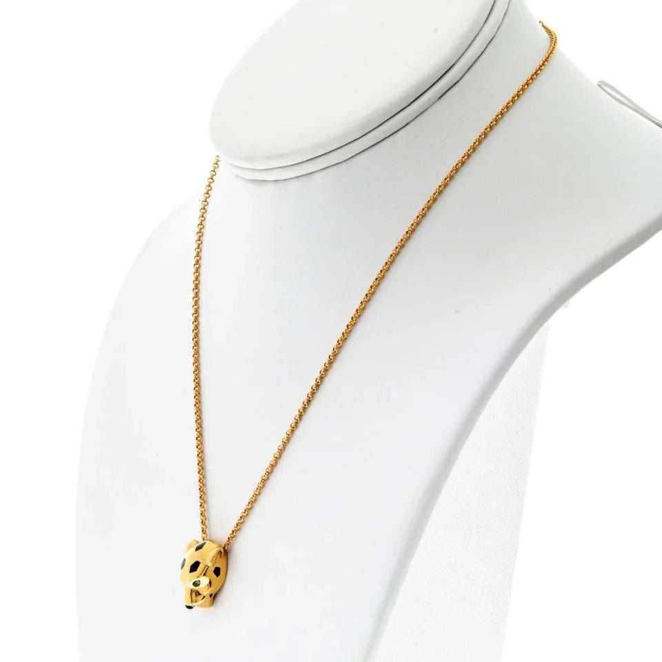 Carthttier 18K Yellow Gold Panthere Head Necklace
