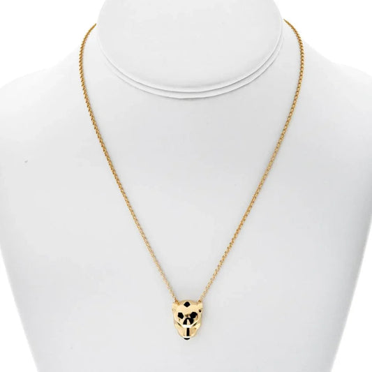Carthttier 18K Yellow Gold Panthere Head Necklace