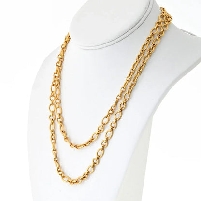 Carthttier 18K Yellow Gold Oval And Round Chain 36 Inches Necklace
