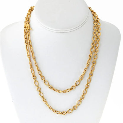 Carthttier 18K Yellow Gold Oval And Round Chain 36 Inches Necklace