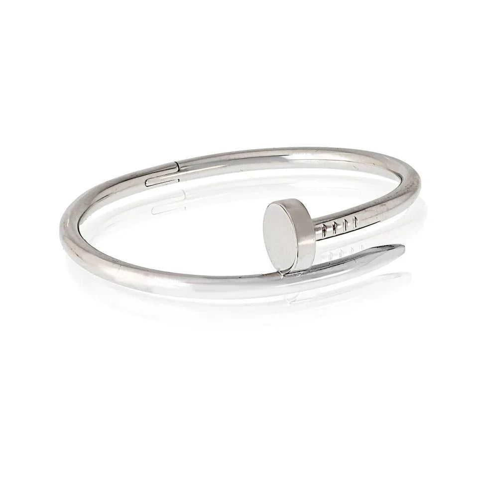 Carthttier Juste Un Clou 18K White Gold Size 15  With Pouch Bracelet