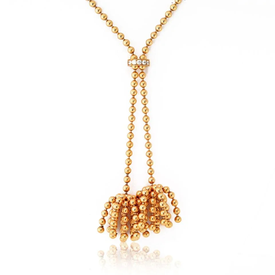 Carthttier Nouvelle Vague 18K Yellow Gold Paris ''Nouvelle Vague'' Diamond Necklace