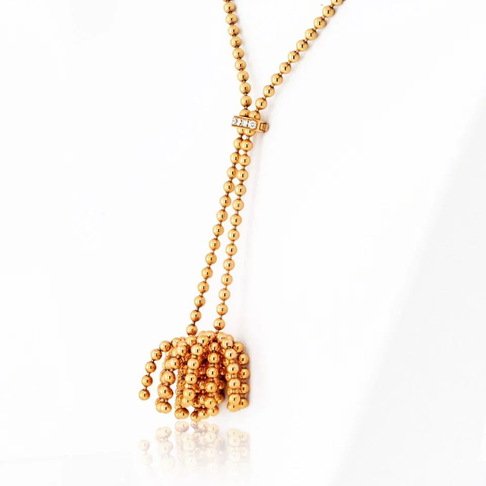 Carthttier Nouvelle Vague 18K Yellow Gold Paris ''Nouvelle Vague'' Diamond Necklace