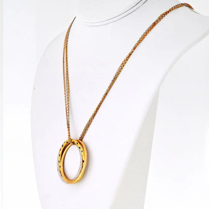 Carthttier 18K Tri Color Trinity Diamond Spotted Panthere Circle Necklace