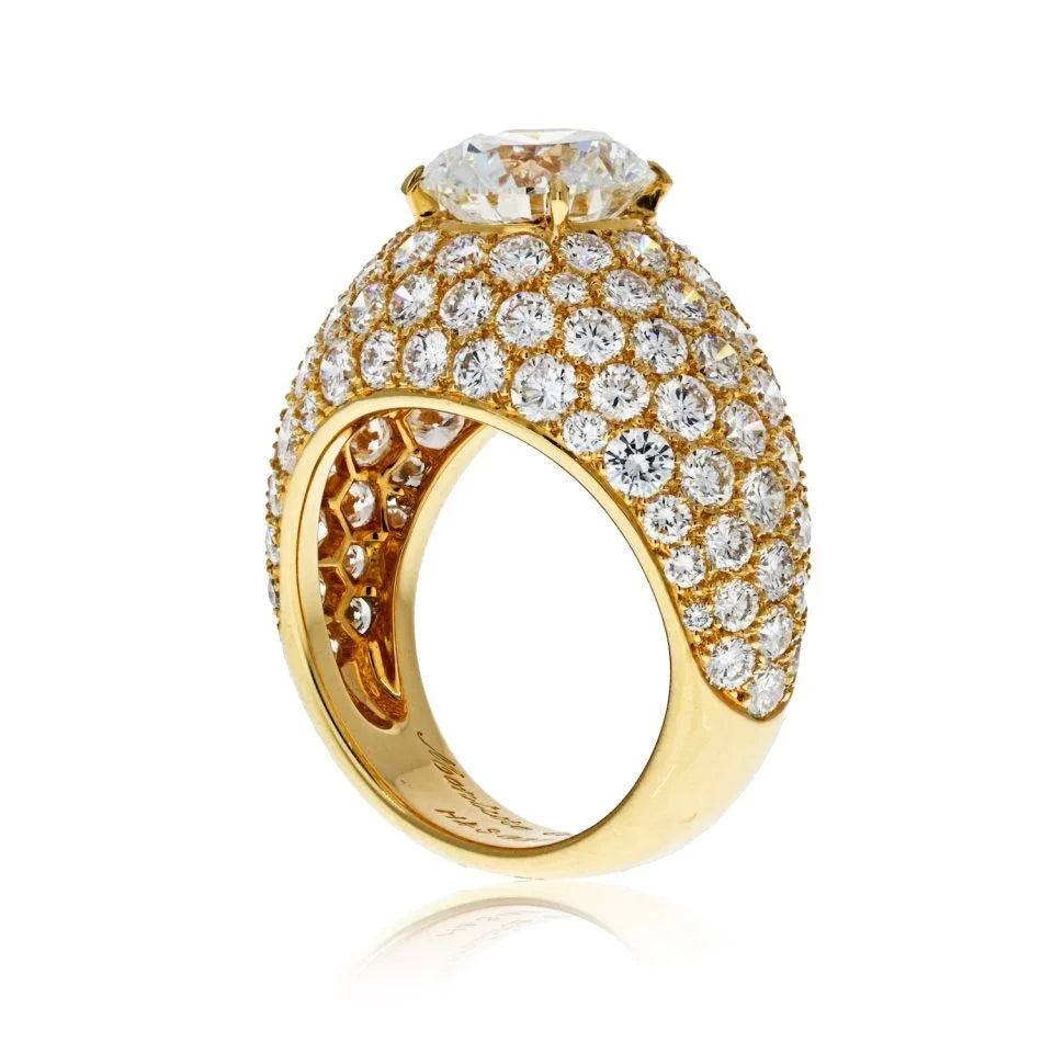 Carthttier Circa 1980's 3 carat Round Diamond E/VS1 GIA  Ring