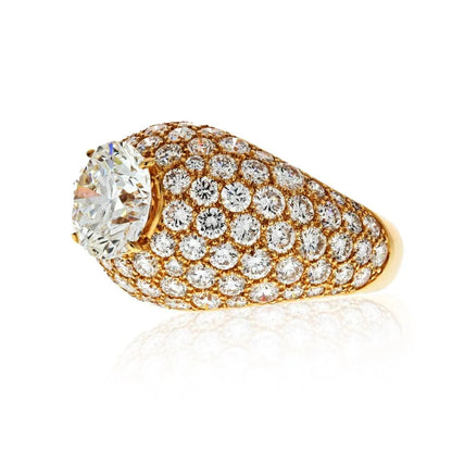 Carthttier Circa 1980's 3 carat Round Diamond E/VS1 GIA  Ring