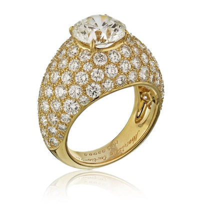 Carthttier Circa 1980's 3 carat Round Diamond E/VS1 GIA  Ring