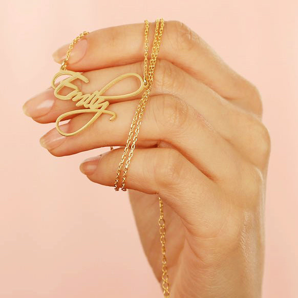 Custom Name Silver Necklace with Birthstone