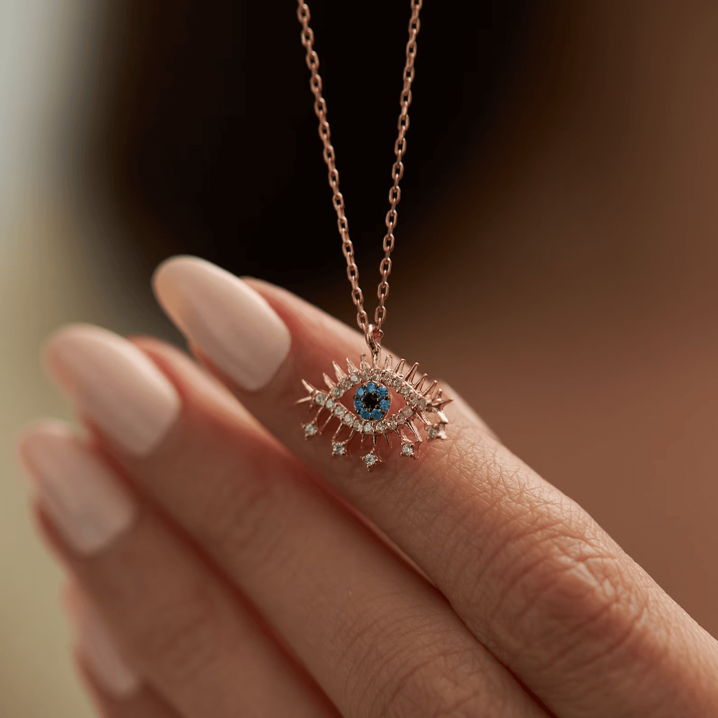 Sterling Silver Protection Necklace Evil Eye Pendant Amulet