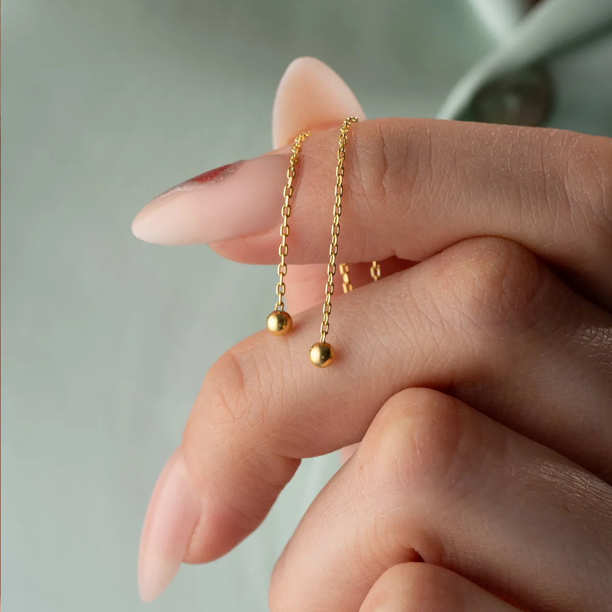 Chain U Earrings 925 Silver Minimalist Ear Threader