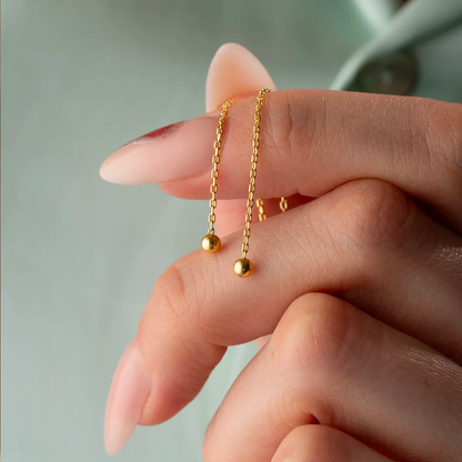 Chain U Earrings 925 Silver Minimalist Ear Threader