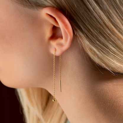 Chain U Earrings 925 Silver Minimalist Ear Threader