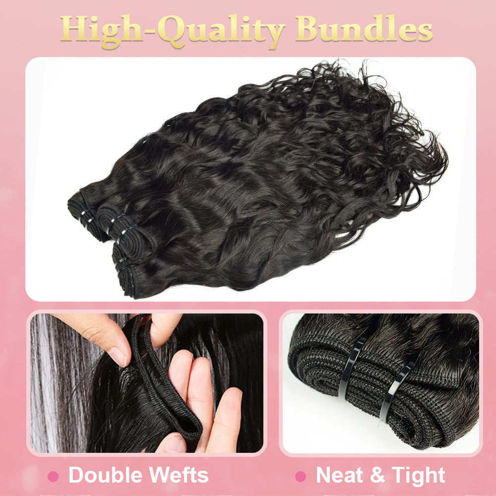 #1B Water Wave 10A Human Hair Bundles Brazilian Virgin Hair Bundles Weave Hair CVOHAIR