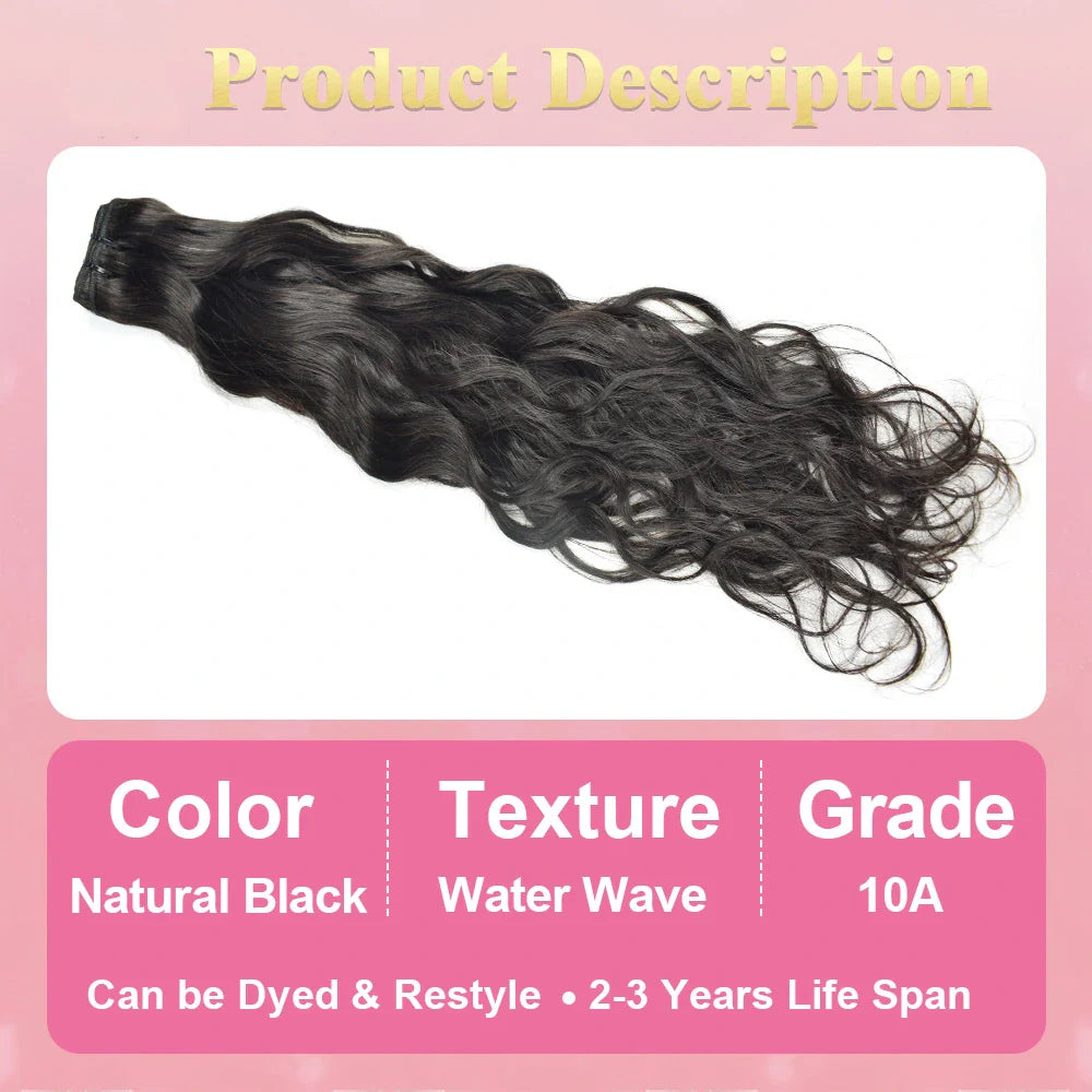 #1B Water Wave 10A Human Hair Bundles Brazilian Virgin Hair Bundles Weave Hair CVOHAIR